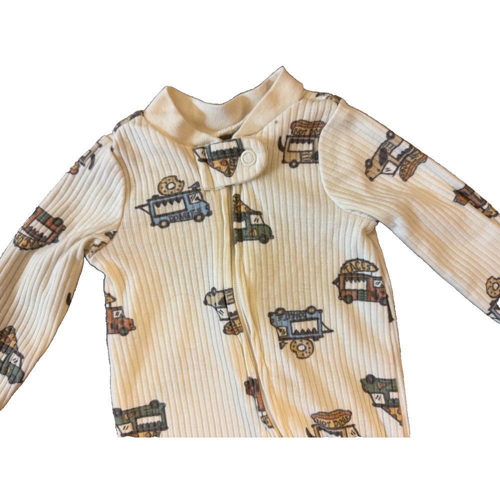 Carters Preemie Baby Boy Sleeper Ribbed ZippieOutfit Zipper Food Trucks